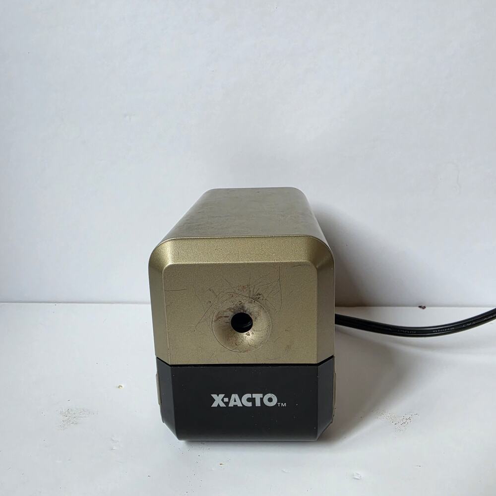 X-ACTO Xacto Electric Pencil Sharpener Model 18XXX CN Black Tan Tested Works